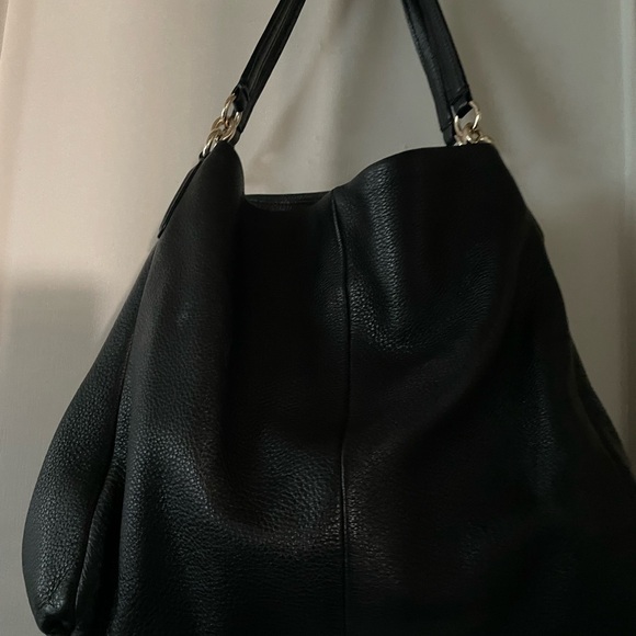 Coach Madison Black Leather Women's hobo shoulder Bag - Picture 6 of 7